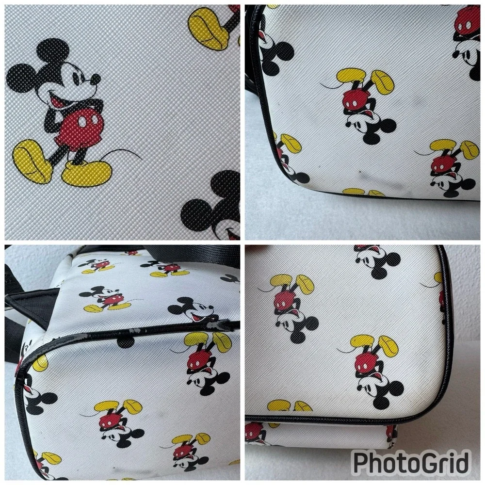Disney Parks Loungefly White All Over Mickey Mouse Classic Backpack White Black